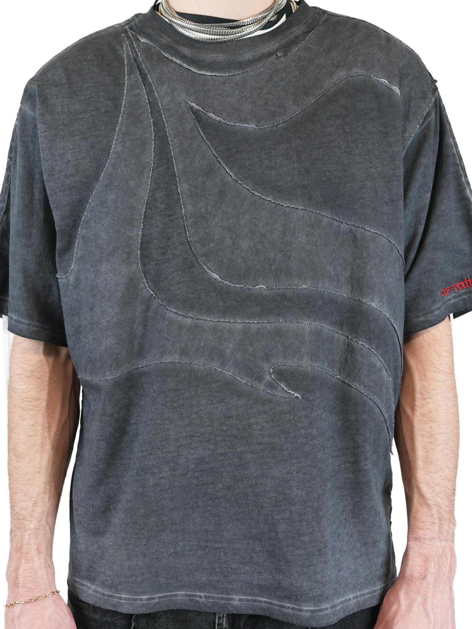 Oversized T-Shirt with Laser Cut  Embroidery